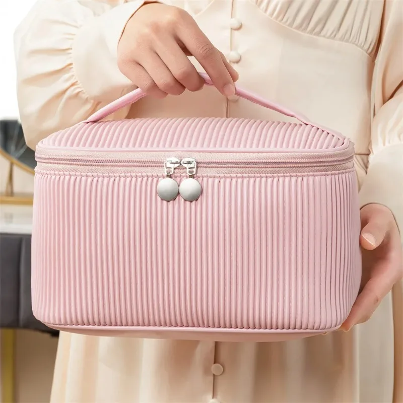 Makeup Organizer - Urocza kosmetyczka z ekoskóry w jednolitym