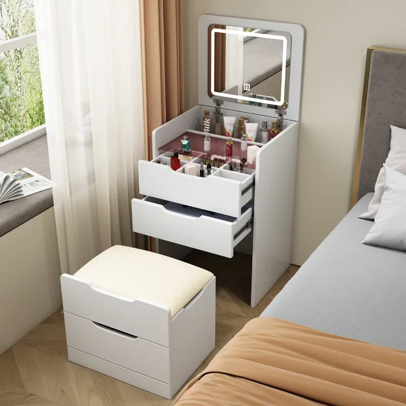 Beauty Lab Makeup - Luksusowa brązowa składana toaletka z gablotą