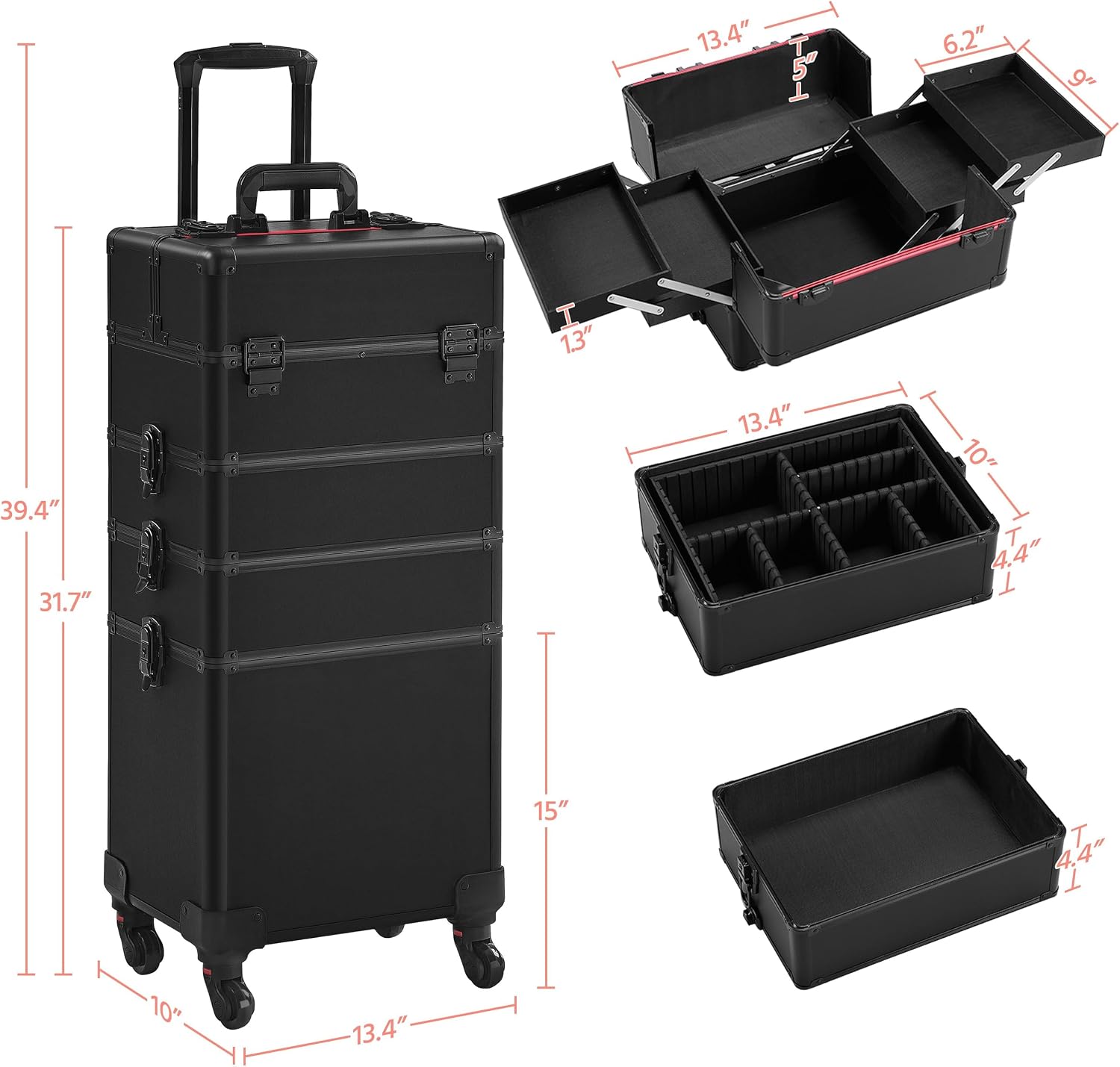 Czarna, zamykana na klucz, 4-w – Makeup Organizer recenzja i cena