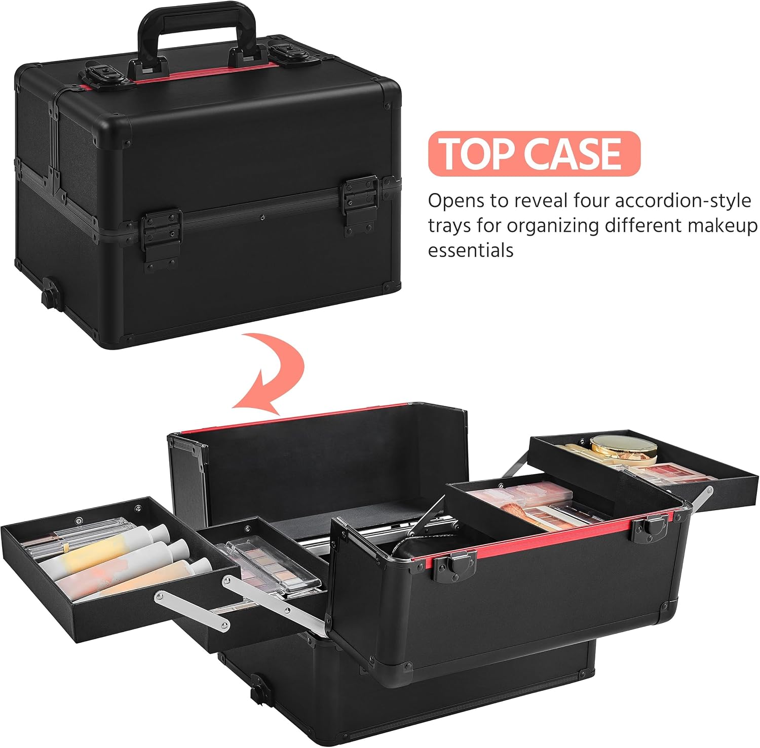 Czarna, zamykana na klucz, 4-w – Makeup Organizer recenzja i cena